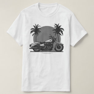 Camiseta Motocicleta Retro Vintage Apuesta Blanca Y Negra