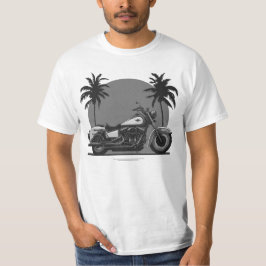 Camiseta Motocicleta Retro Vintage Apuesta Blanca Y Negra