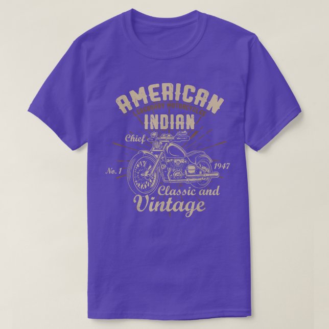 Camiseta Motocicleta retro-vintage estadounidense para viej (Diseño del anverso)
