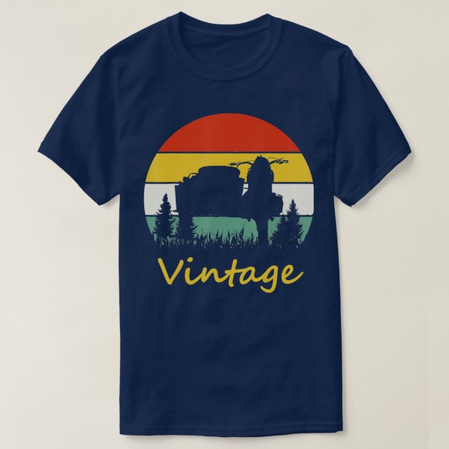 Camiseta Motocicleta Retro Vintage Sidecar (Diseño del anverso)
