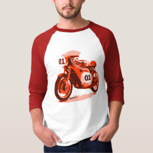 Camiseta Motocicleta roja de las Carreras del vintage