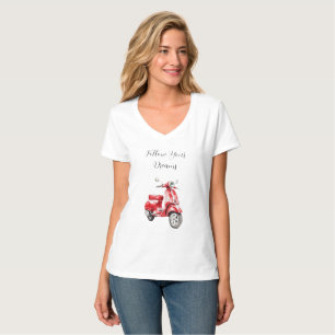 Camiseta Motocicleta Roja Seguir Sueños