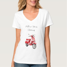 Camiseta Motocicleta Roja Seguir Sueños