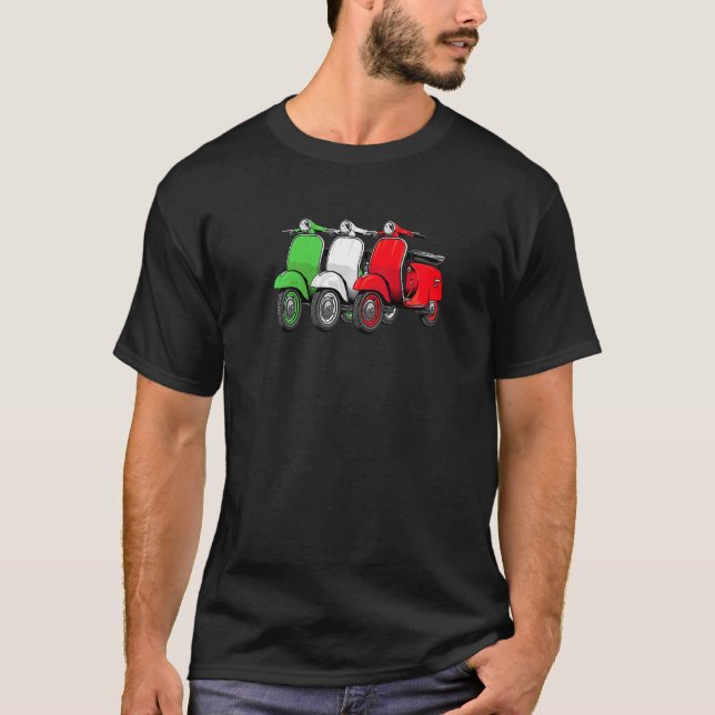 Camiseta Motocicleta Scooter Bicicleta Bandera Italiana opt (Anverso)