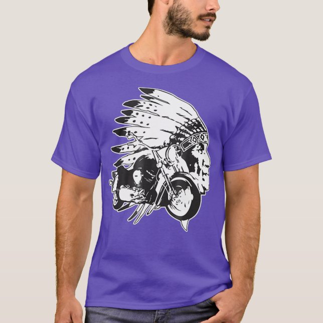 Camiseta Motocicleta Shirker Nativo Estadounidense (Anverso)