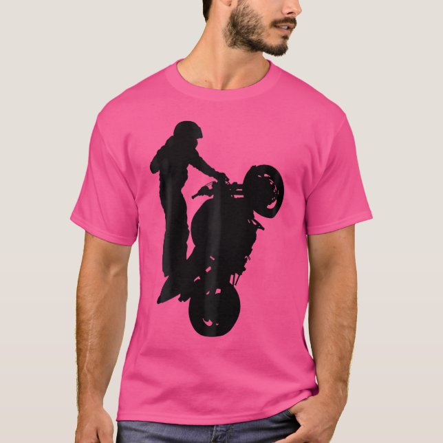 Camiseta Motocicleta Shirt Motorcycle Wheelie Biker (Anverso)