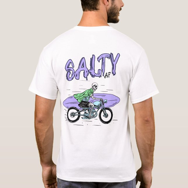 Camiseta Motocicleta Skeleton por Salty AF (Reverso)