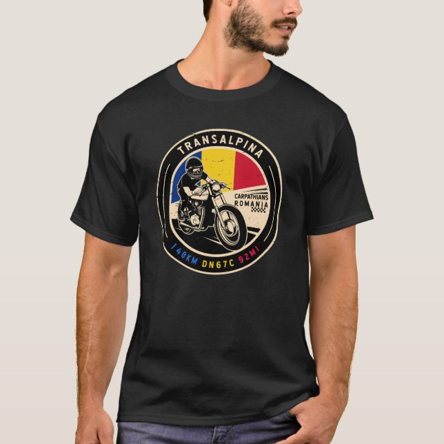 Camiseta Motocicleta Transalpina Rumanía (Anverso)