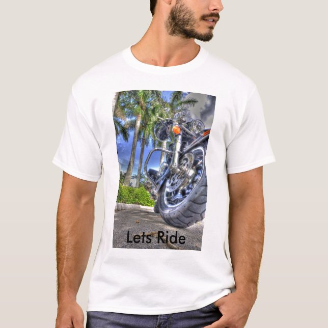 Camiseta Motocicleta tropical (Anverso)