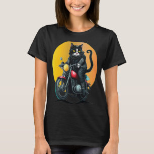 Camiseta Motocicleta Tuxedo Cat Dad Mom Kittens