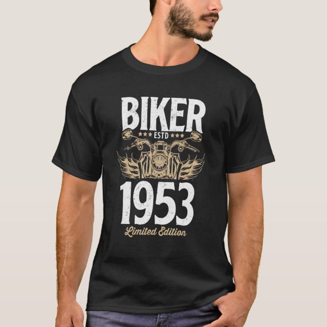 Camiseta Motocicleta Vintage Hombres Mujeres Nacidas En 195 (Anverso)