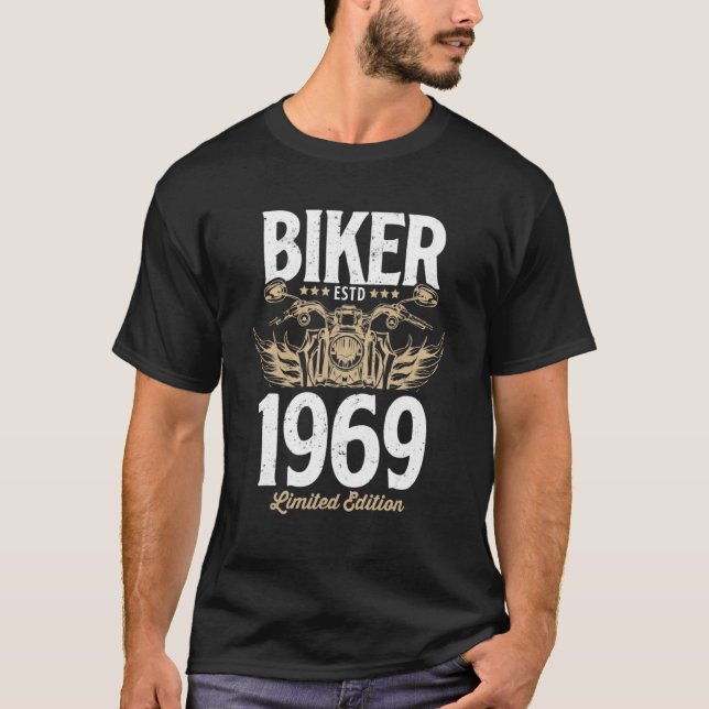 Camiseta Motocicleta Vintage Hombres Mujeres Nacidas En 196 (Anverso)