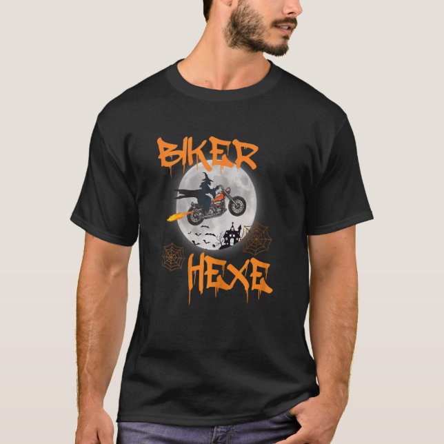 Camiseta Motocicleta Witch Motorcycle Lady Retro (Anverso)