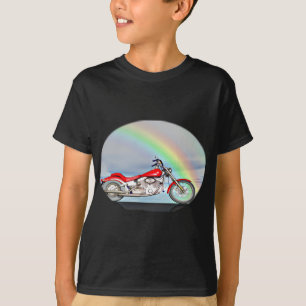 Camiseta Motocicleta y arco iris