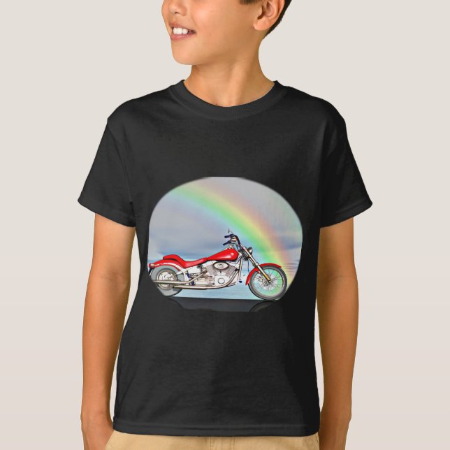 Camiseta Motocicleta y arco iris (Anverso)