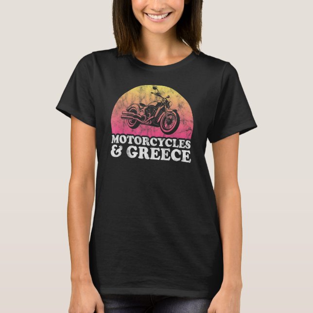 Camiseta Motocicleta y motocicletas de Grecia (Anverso)