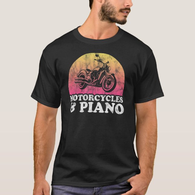 Camiseta Motocicleta y motocicletas de piano (Anverso)