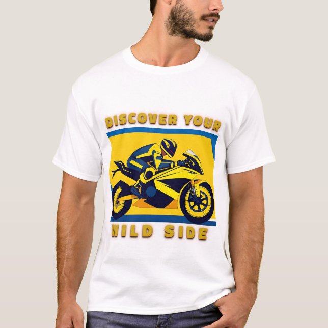 Camiseta Motocicleta y motociclista de Carreras (Anverso)