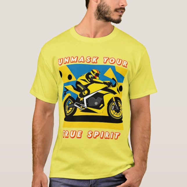Camiseta Motocicleta y motociclista de Carreras (Anverso)