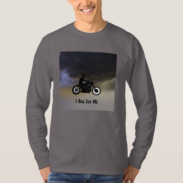 Camiseta Motocicleta y nubes oscuras (Anverso)