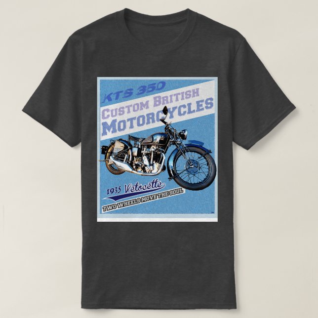 Camiseta Motocicletas británicas Velocette de 1935 (Diseño del anverso)