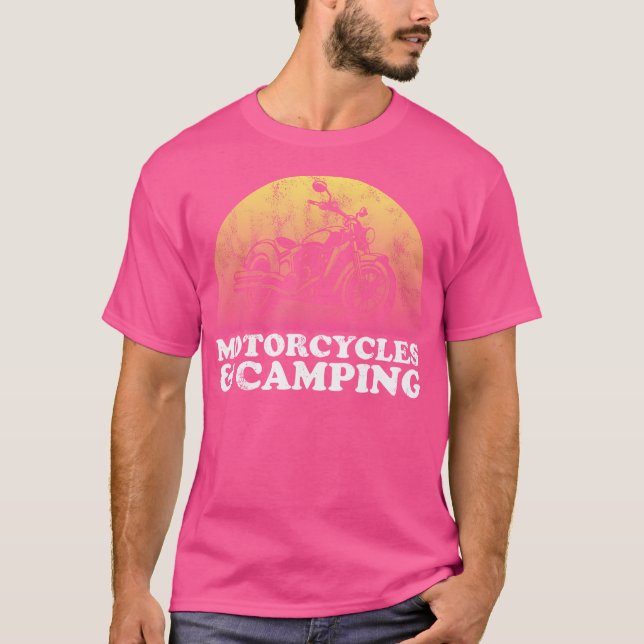 Camiseta Motocicletas De Motocicleta Y Camping (Anverso)
