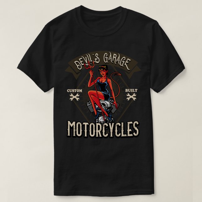 Camiseta Motocicletas Devils Garage (Diseño del anverso)