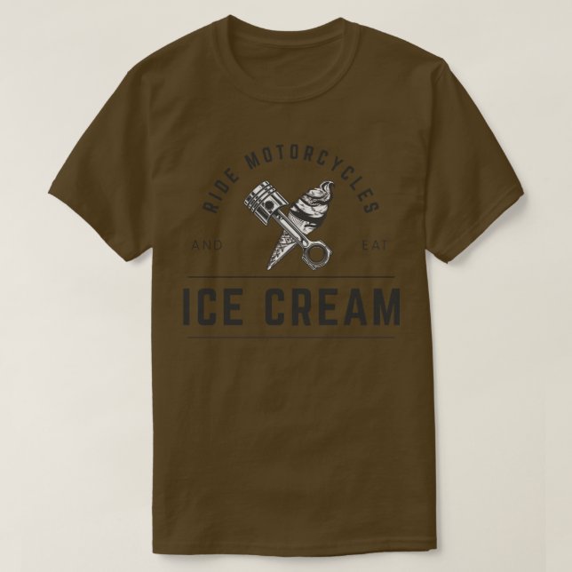 Camiseta Motocicletas y helado de comerse (Diseño del anverso)