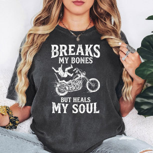 Camiseta Motociclista Choque Huesos Sana Alma Motocicleta