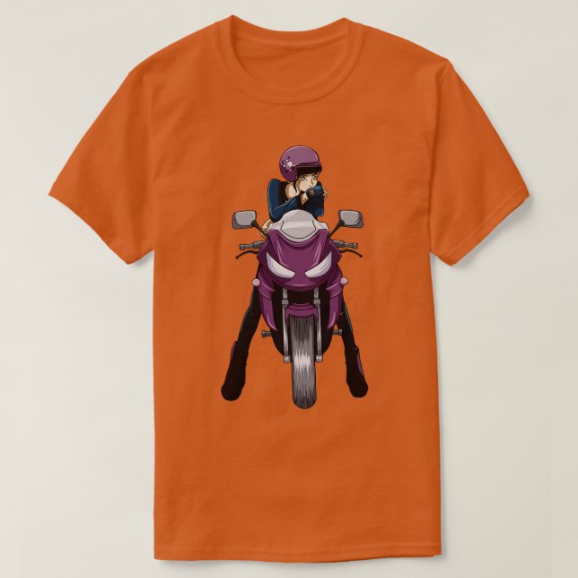 Camiseta Motociclista con motocicleta (Diseño del anverso)