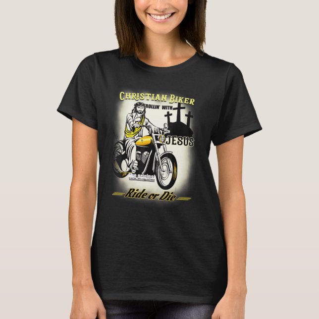 Camiseta Motociclista cristiano en Carreras Jesús (Anverso)