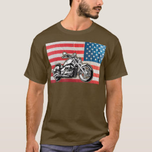 Camiseta Motociclista de bandera estadounidense154
