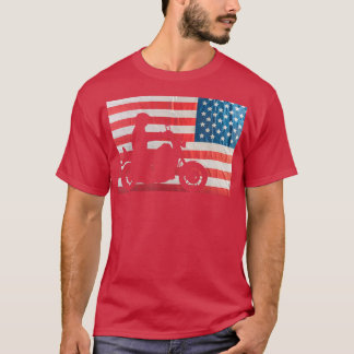 Camiseta Motociclista de bandera estadounidense162