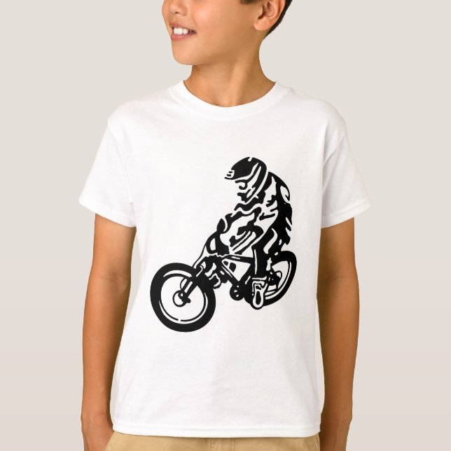 Camiseta Motociclista de montaña cuesta abajo (Anverso)