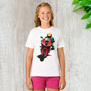 Camiseta Motociclista en bicicleta deportiva roja