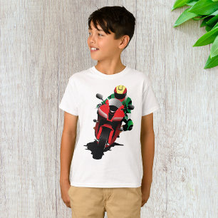 Camiseta Motociclista en bicicleta deportiva roja