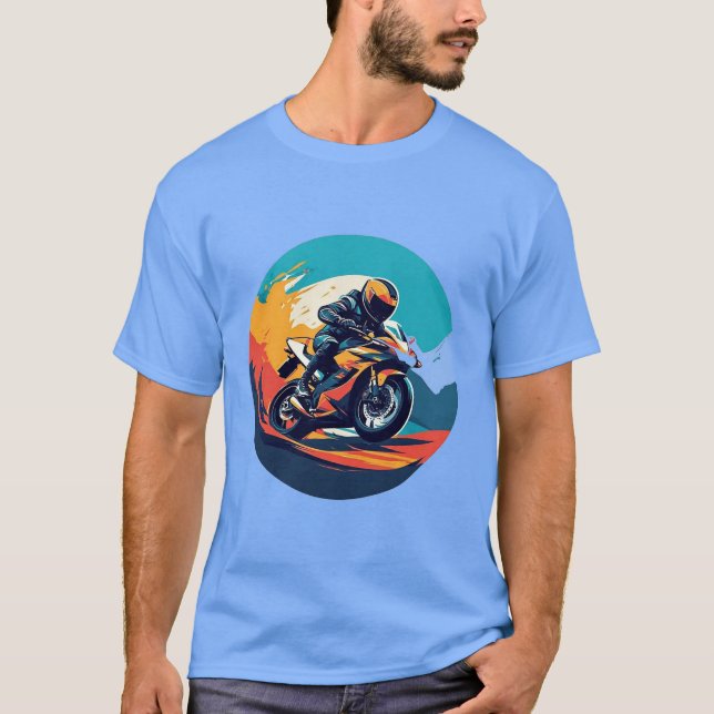 Camiseta Motociclista en carrera (Anverso)