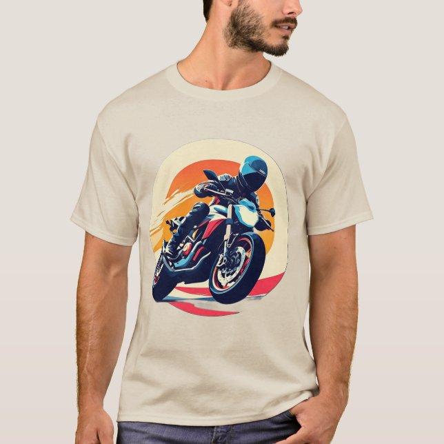 Camiseta Motociclista en carrera (Anverso)