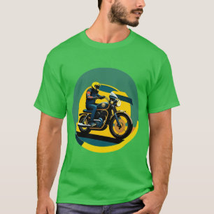 Camiseta Motociclista en vibrante estilo retro