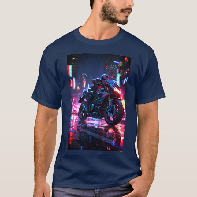 Camiseta Motociclista futurista (Anverso)