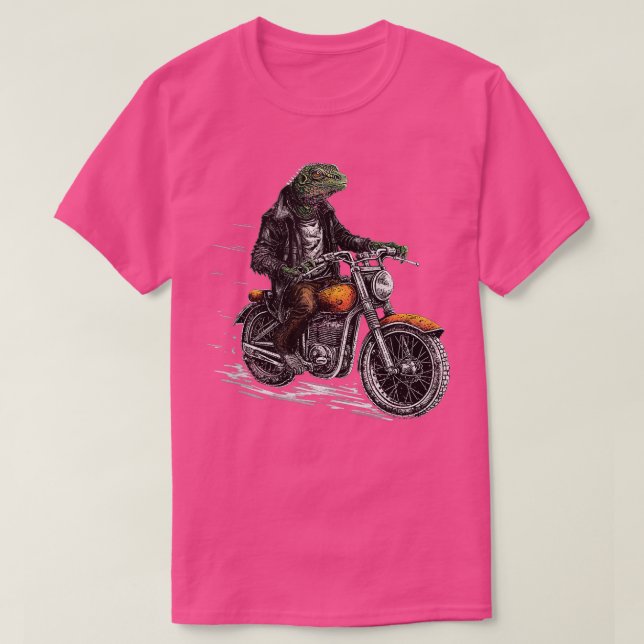 Camiseta Motociclista Lizard Motorbiker rocking Dragon moto (Diseño del anverso)