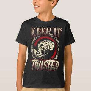 Camiseta Motociclista Manténlo Torcido Divertido Moto Tierr