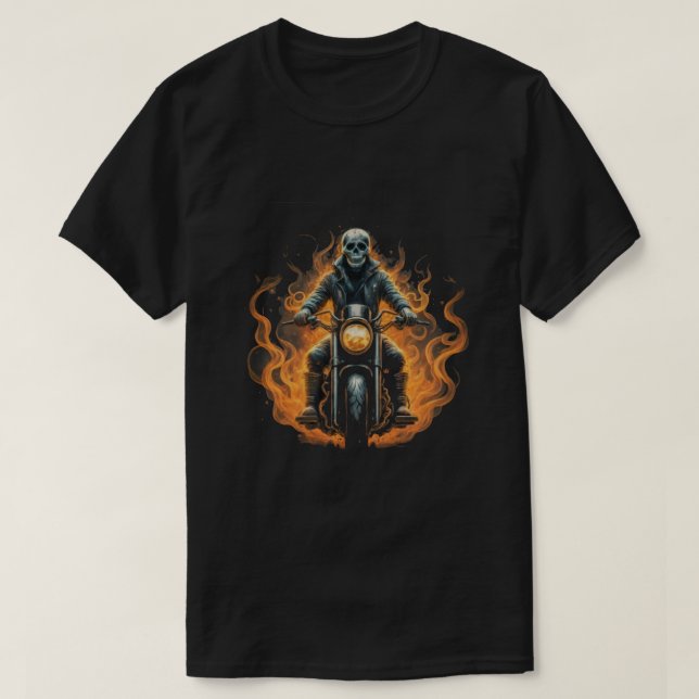 Camiseta Motociclista oscuro / esqueleto (Diseño del anverso)