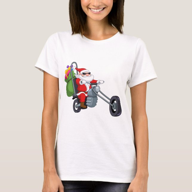 Camiseta motociclista santa claus (Anverso)