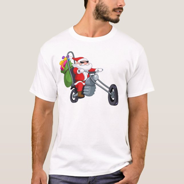 Camiseta motociclista santa claus (Anverso)
