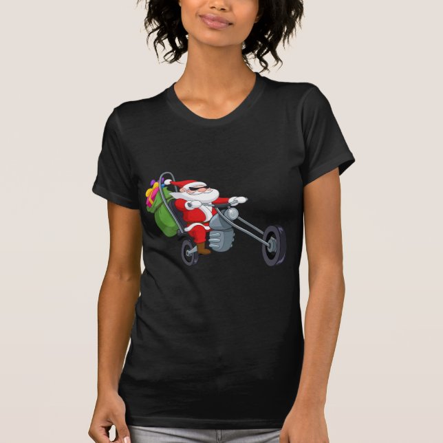 Camiseta motociclista santa claus (Anverso)