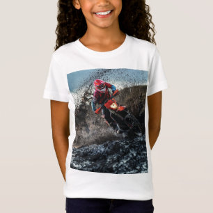 Camiseta Motociclista sucio tirando almohada