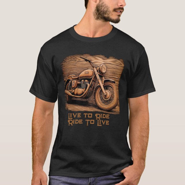Camiseta Motociclo de Woodgrain (Anverso)