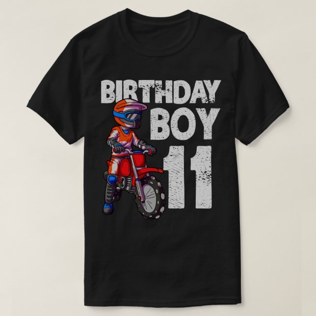 Camiseta Motocross 11º cumpleaños MX Bike Dirt B de 11 años (Diseño del anverso)