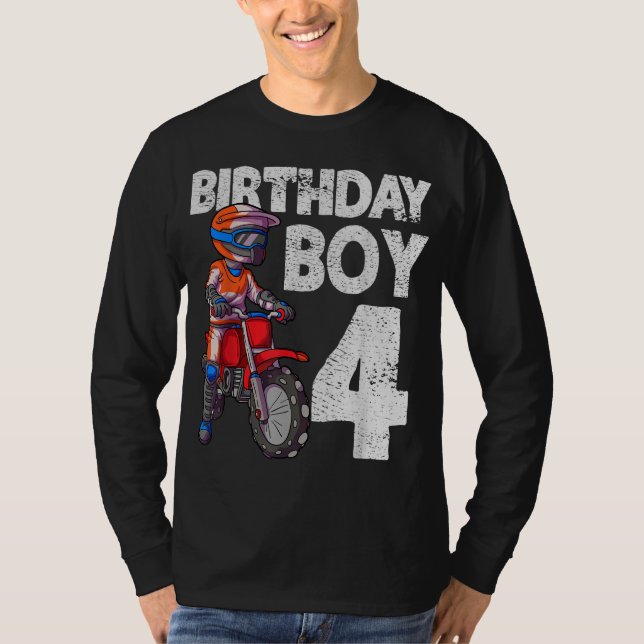 Camiseta Motocross 4º cumpleaños niños MX Bik Sucio de 4 añ (Anverso)